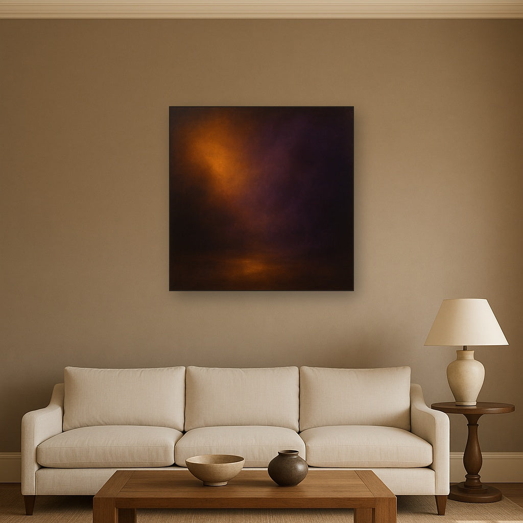 Burnt Amber & Velvet Amethyst Atmosphere Oil Painting - View 2