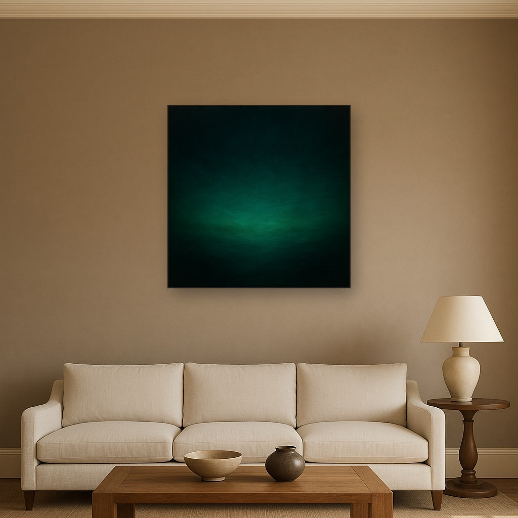 Midnight Teal & Deep Malachite Gradient No. 18 Oil Painting - View 2
