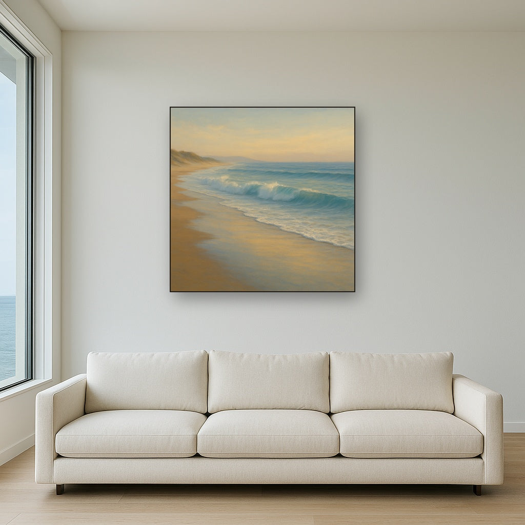 Gentle Breaking Waves & Wet Beach Reflection No. 16 Oil Painting - View 2