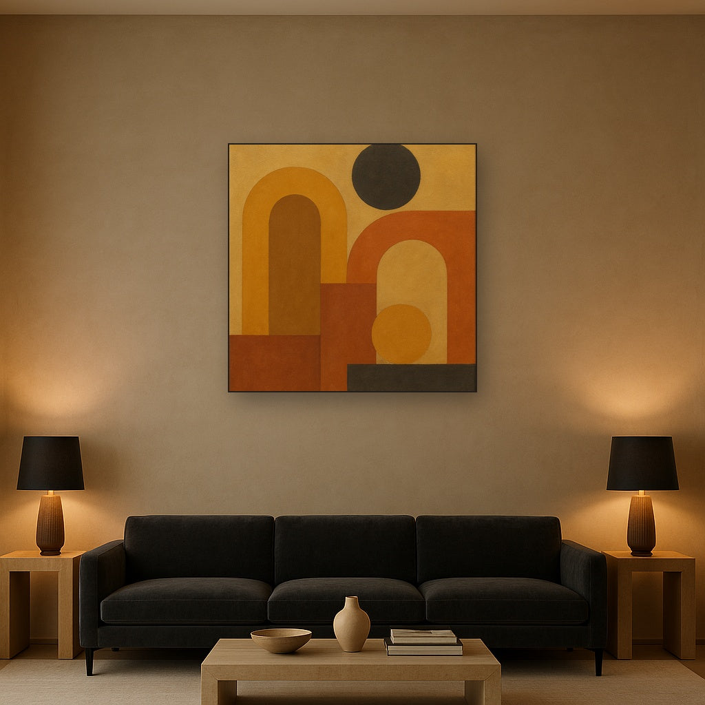 Arch & Circle Equilibrium in Warm Earth Tones No. 10 Oil Painting - View 2