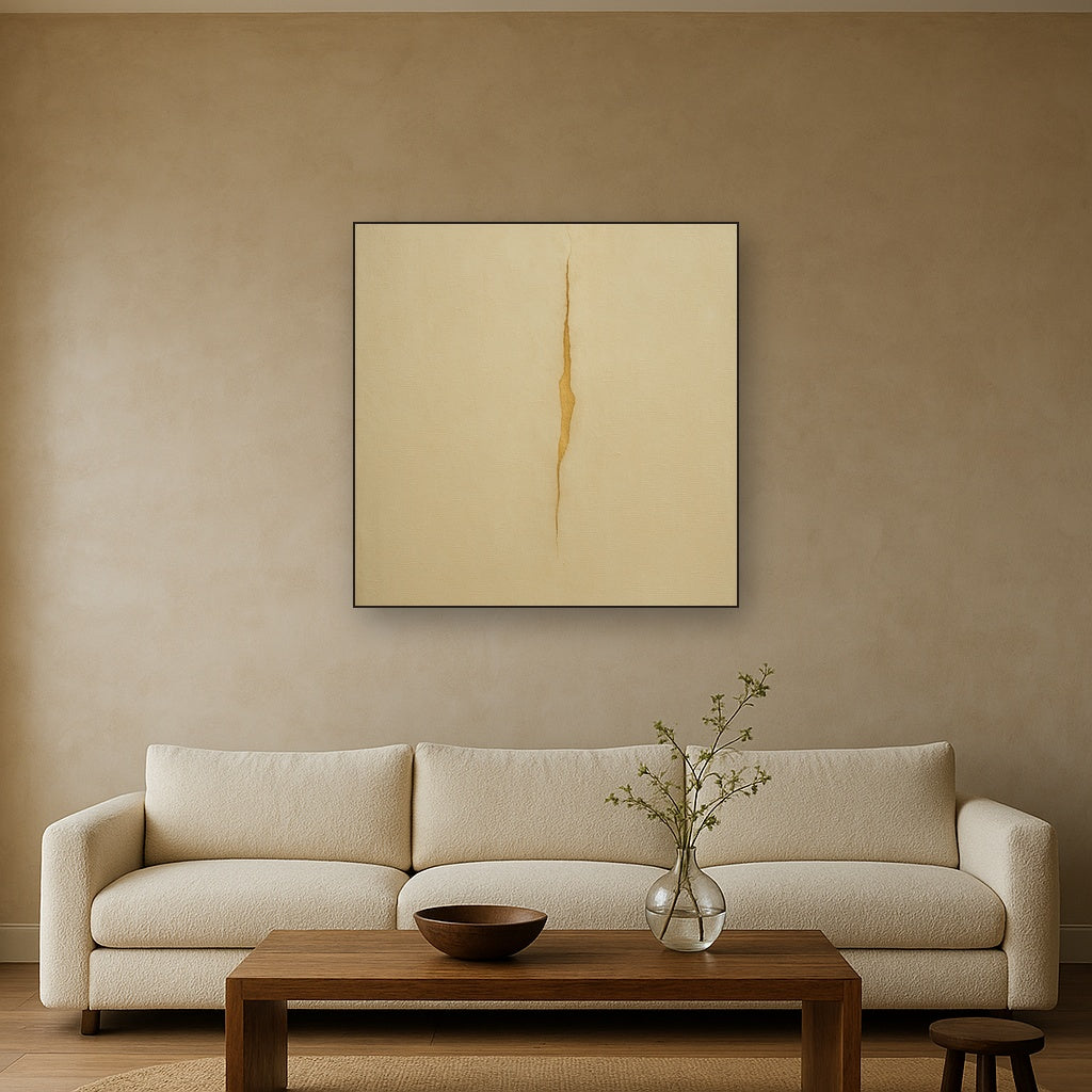 Tactile Stucco & Ochre Rift No. 9 - Modern Fine Art Oil Painting - View 2