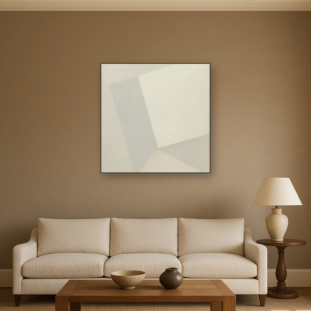 Architectural Stucco Geometry No. 3 - Modern Fine Art Oil Painting - View 2