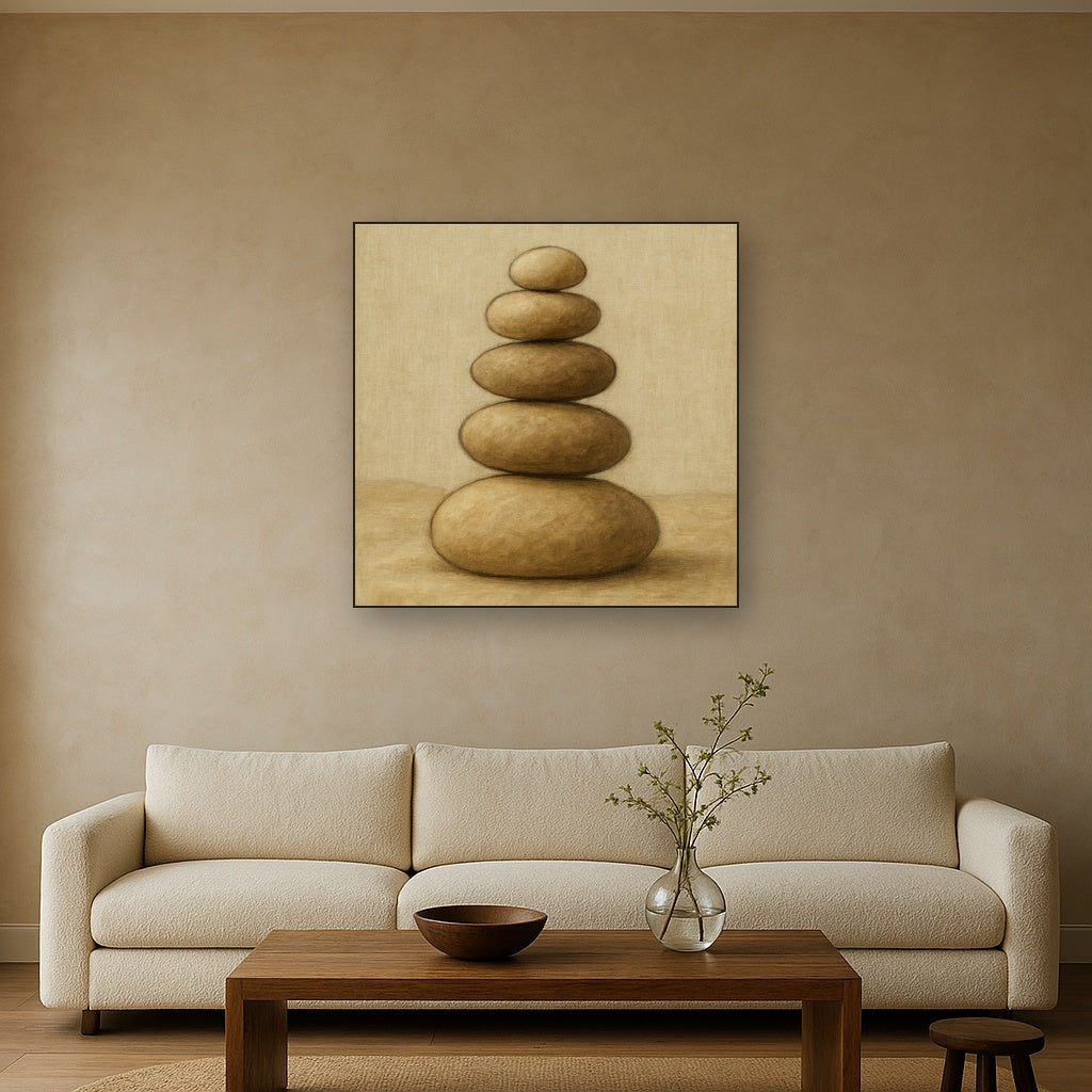 Organic Pebble Contours No. 3 - Modern Fine Art Oil Painting - View 2