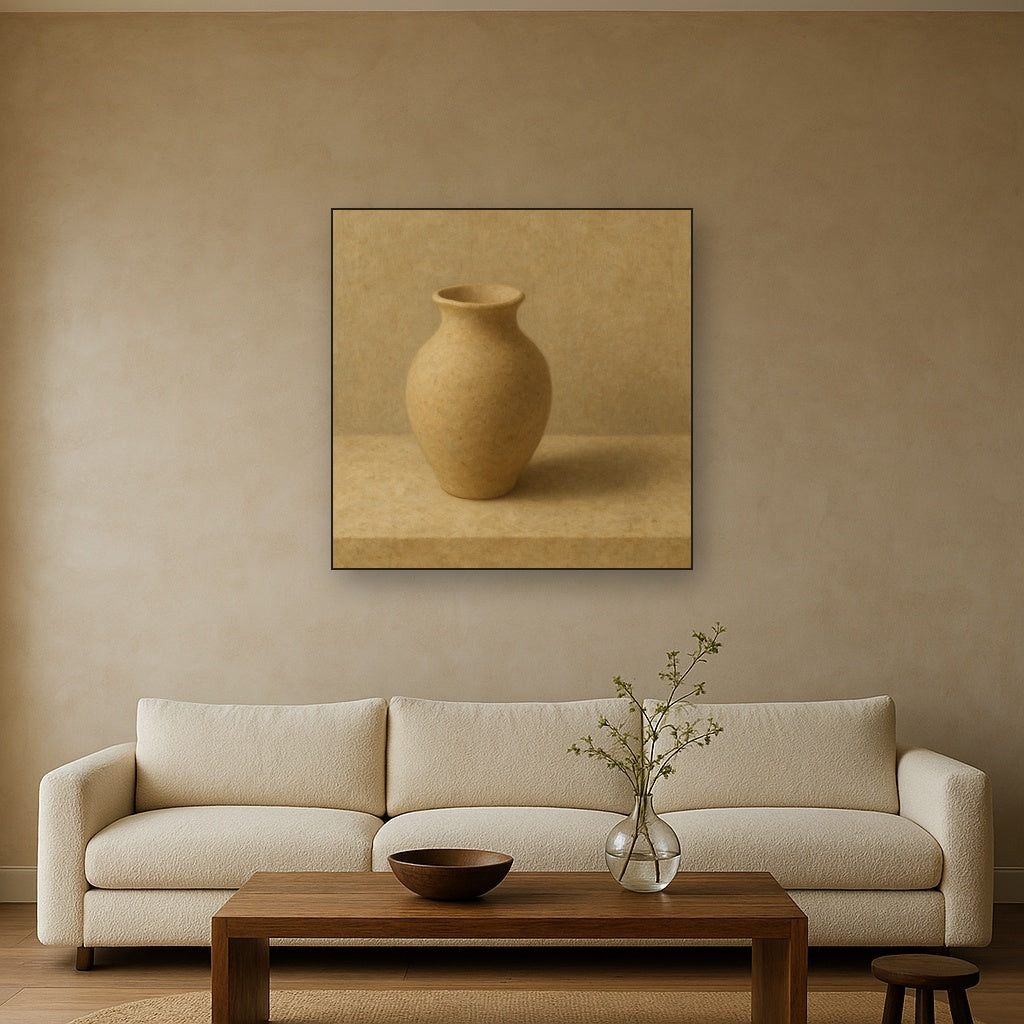 Organic Clay Vessel & Solitary Shadow No. 30 Oil Painting - View 2