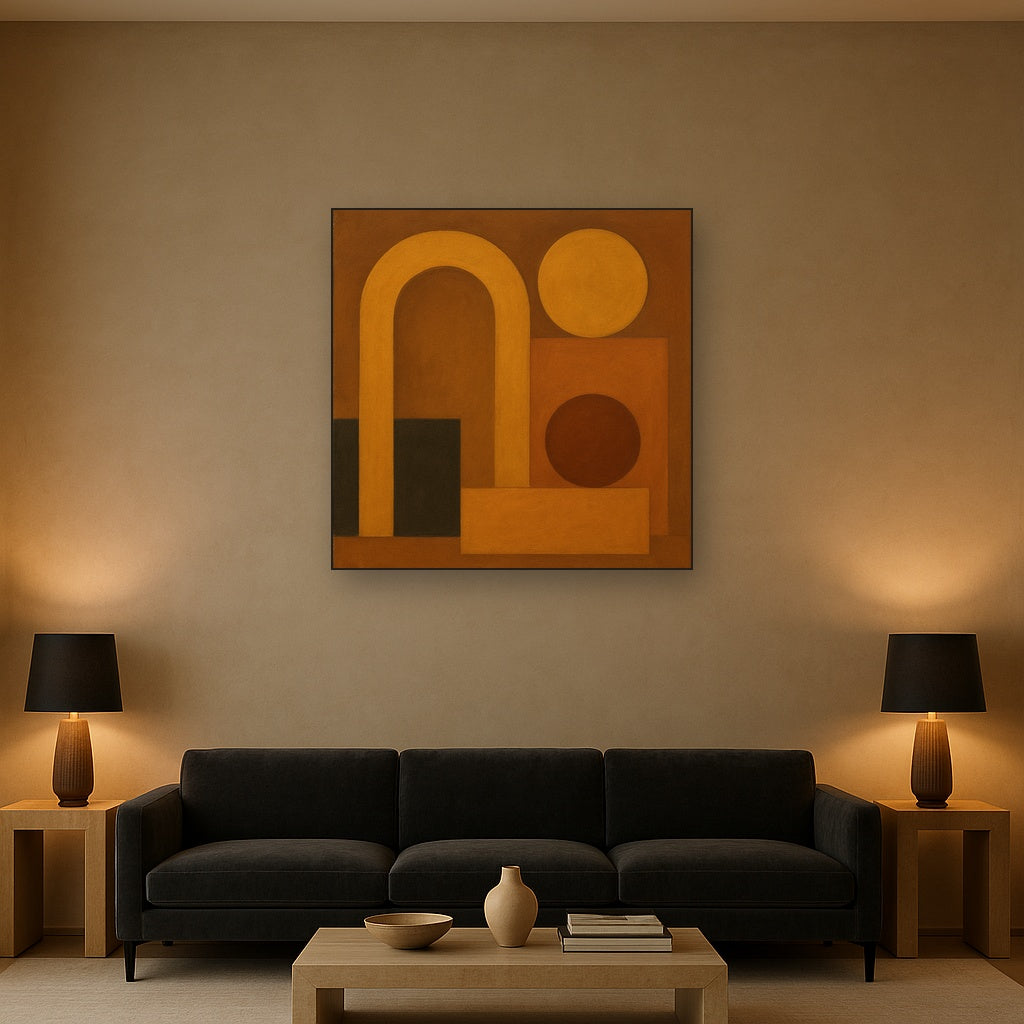Arch & Circle Equilibrium in Warm Earth Tones No. 20 Oil Painting - View 2