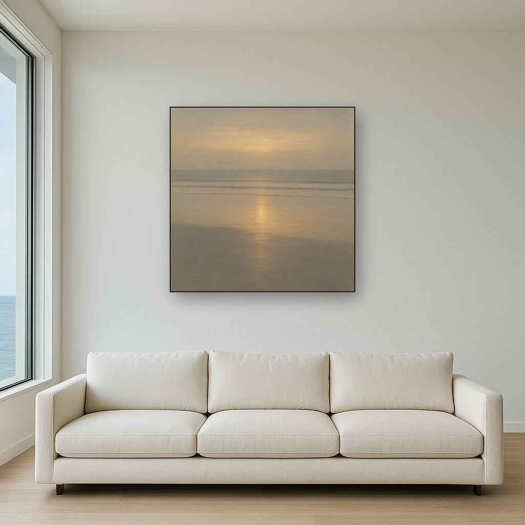 Golden Hour Surf Reflection No. 8 - Modern Fine Art Oil Painting - View 2