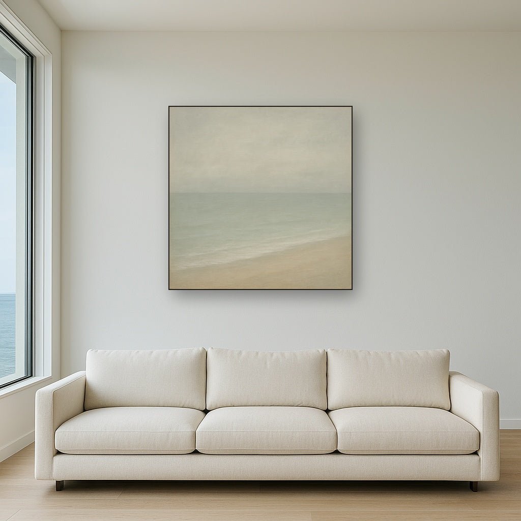 Monochrome Ocean Silence No. 5 - Modern Fine Art Oil Painting - View 2