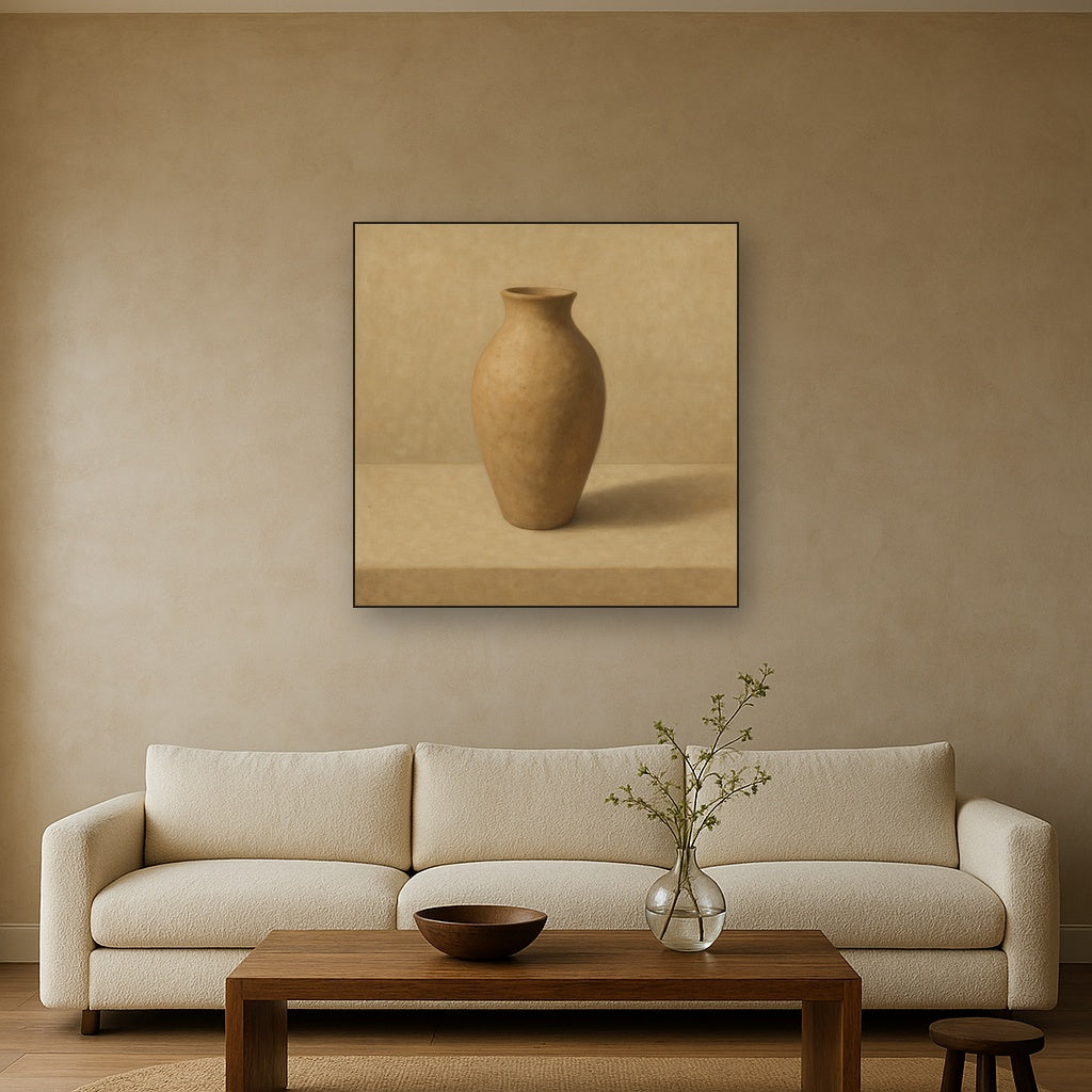 Organic Clay Vessel & Solitary Shadow No. 18 Oil Painting - View 2