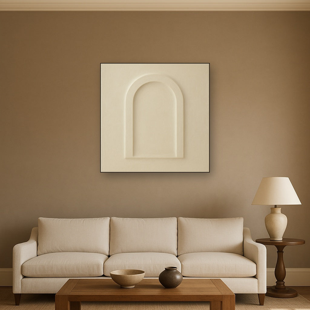 Textured Monolithic Plaster Arch No. 9 - Modern Fine Art Oil Painting - View 2