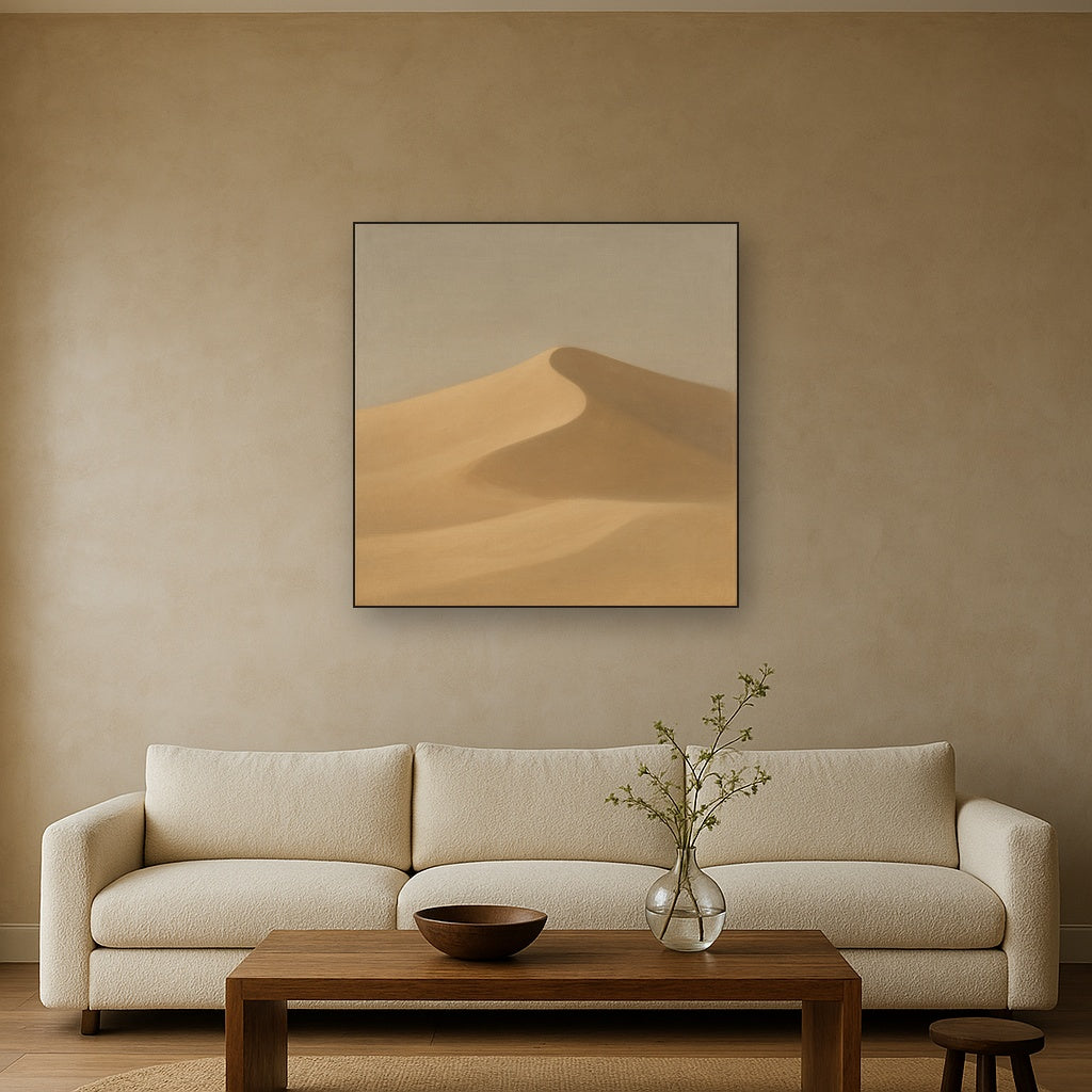 Muted Desert Dune Geometry No. 8 - Modern Fine Art Oil Painting - View 2
