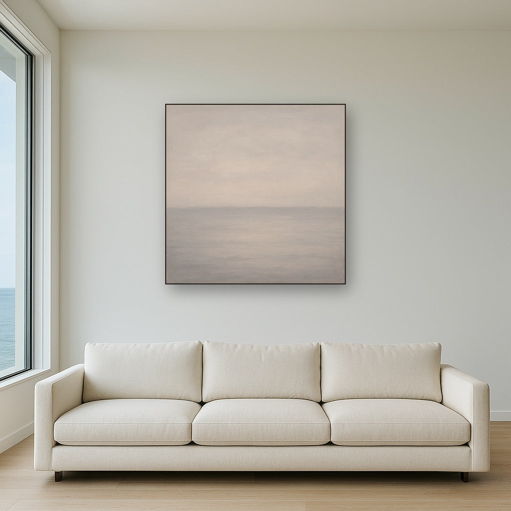 Monochrome Ocean Silence No. 5 - Modern Fine Art Oil Painting - View 2