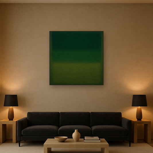Forest Emerald & Deep Moss Contemplative Field No. 7 Oil Painting - View 2