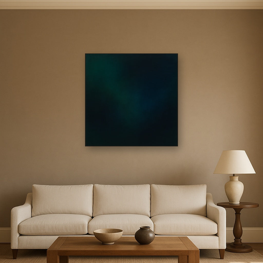 Emerald & Midnight Sapphire Sfumato Immersion No. 20 Oil Painting - View 2