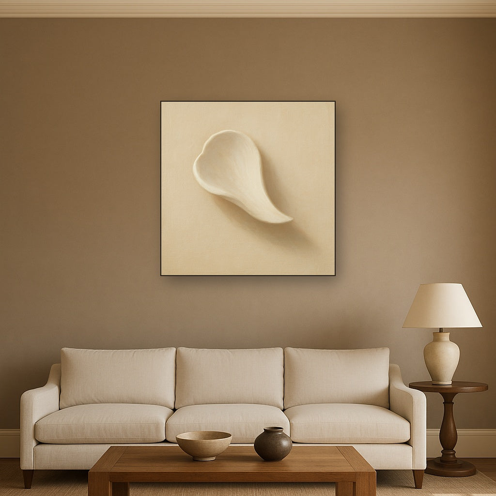 Sculpted Ivory Floral Contour No. 1 - Modern Fine Art Oil Painting - View 2