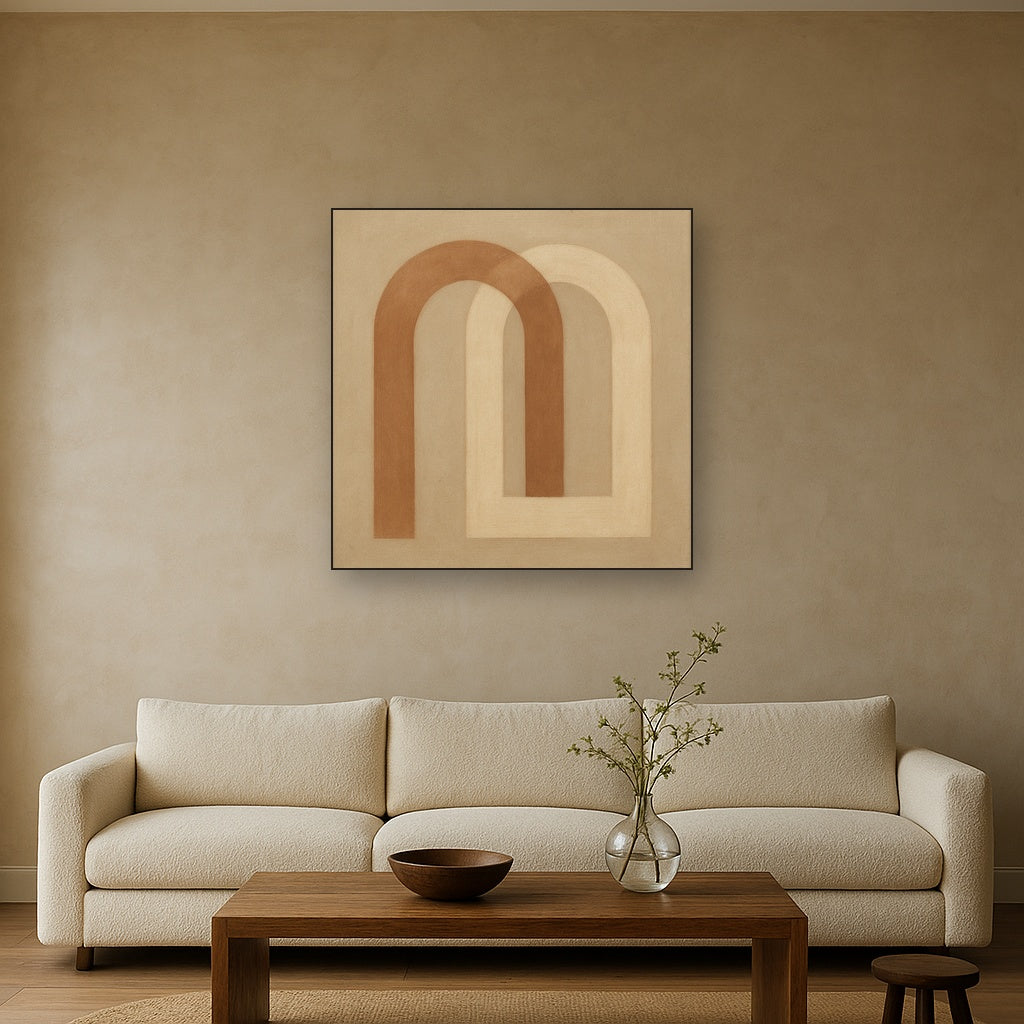 Minimalist Japandi Archways No. 10 - Modern Fine Art Oil Painting - View 2