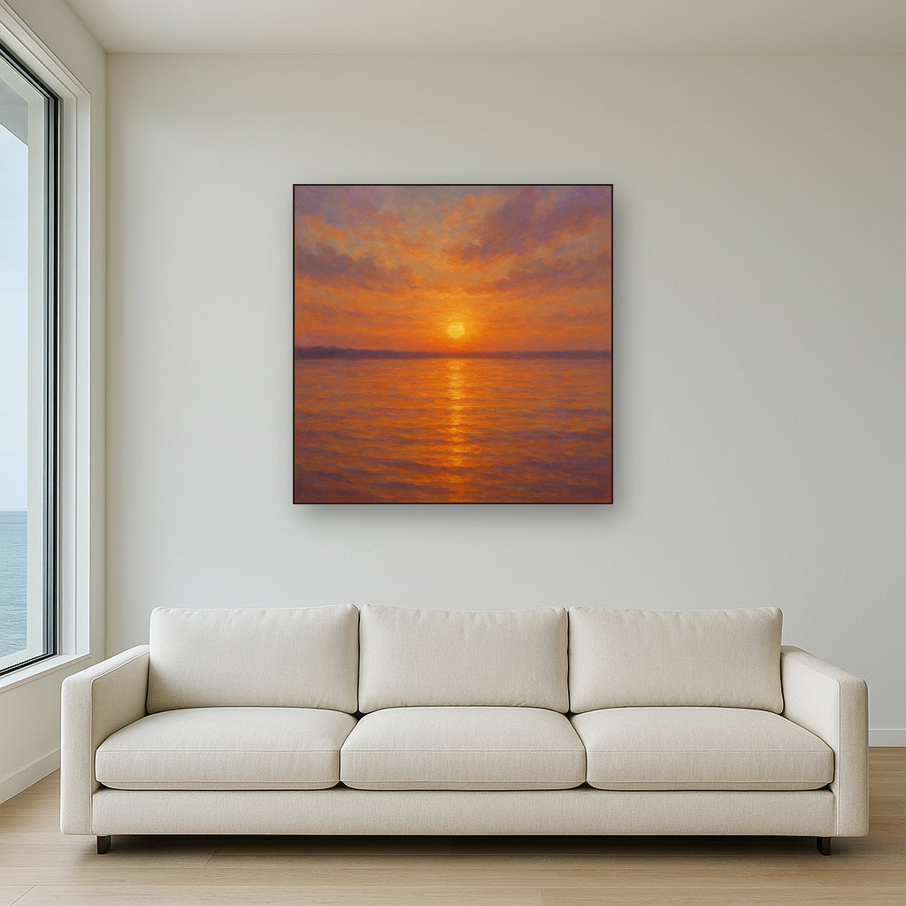 Sunset Glow on Warm Tidal Basin Waters Fine Art Oil Painting - View 2
