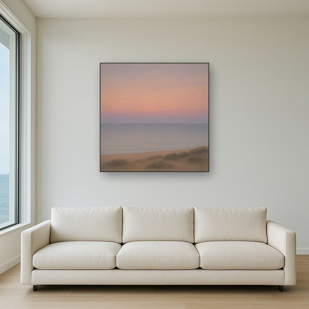 Pastel Dusk Horizon over Calm Atlantic Waters No. 8 Oil Painting - View 2