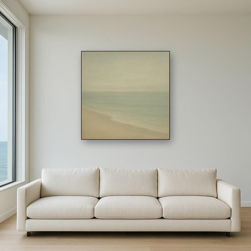 Monochrome Ocean Silence No. 5 - Modern Fine Art Oil Painting - View 2