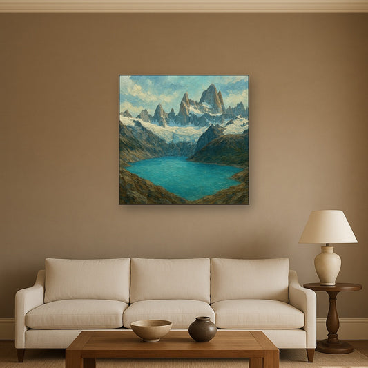 Patagonian Glacial Vista Landscape Oil Painting - View 2