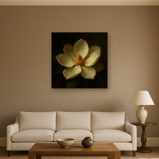Magnolia Blossom in Quiet Chiaroscuro No. 11 Fine Art Oil Painting - View 2