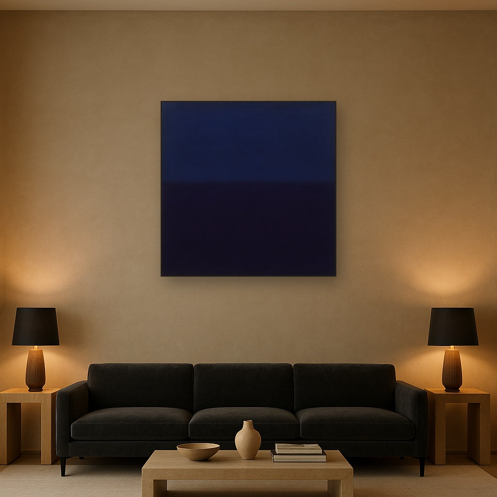 Deep Indigo & Midnight Plum Ambient Field No. 23 Oil Painting - View 2