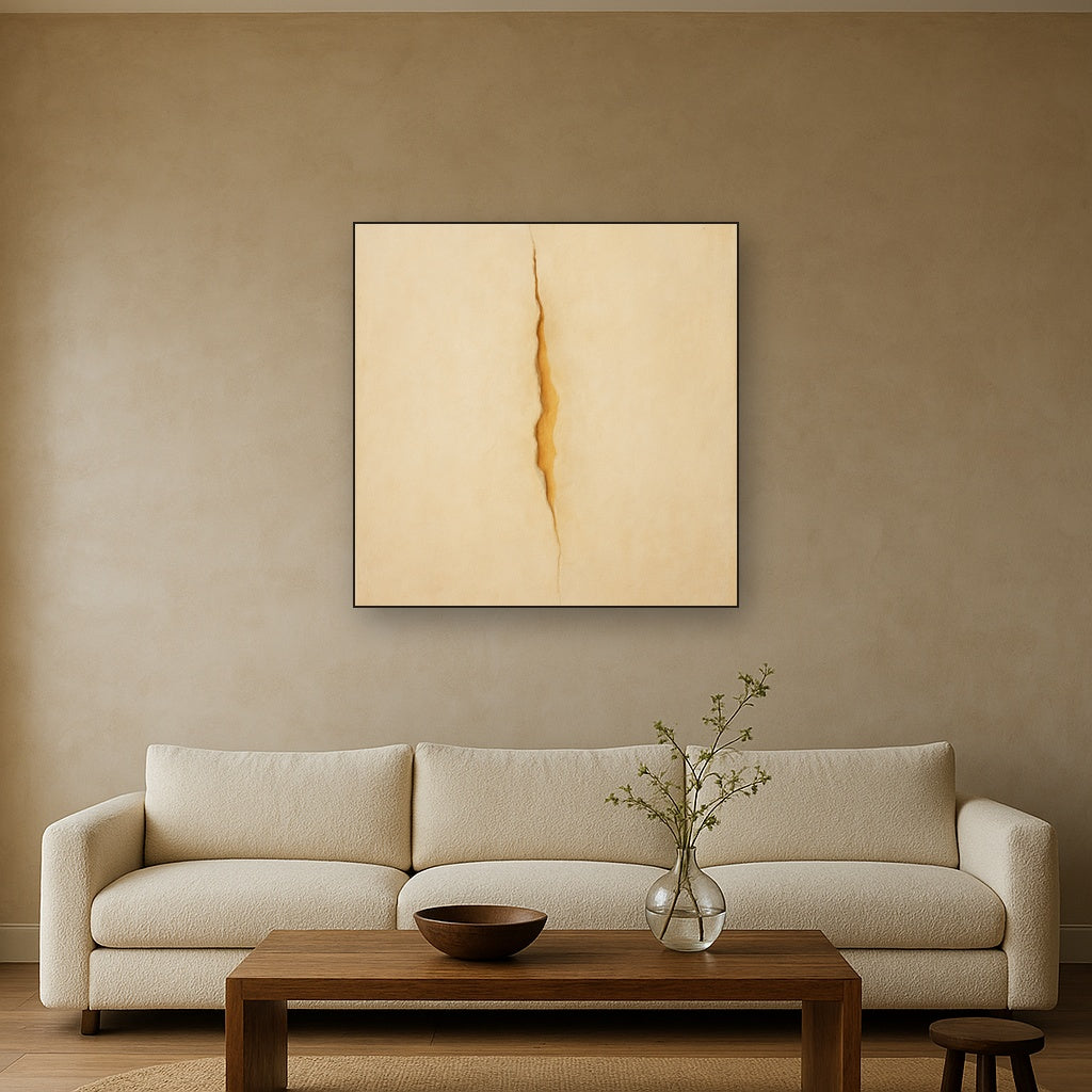 Tactile Stucco & Ochre Rift No. 9 - Modern Fine Art Oil Painting - View 2
