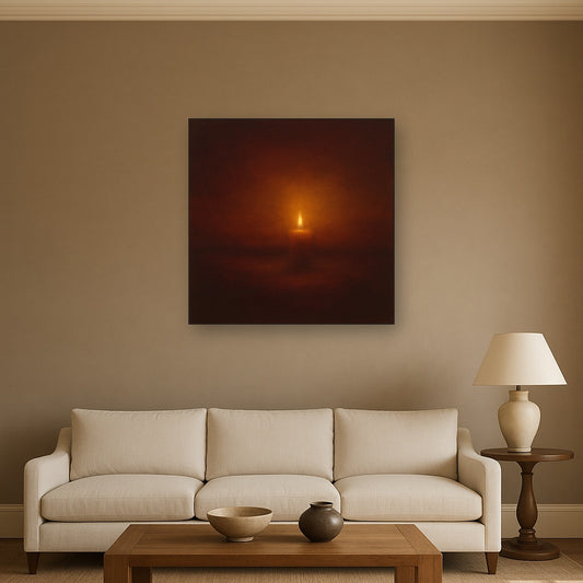 Deep Garnet & Amber Candlelight Horizon No. 3 Oil Painting - View 2
