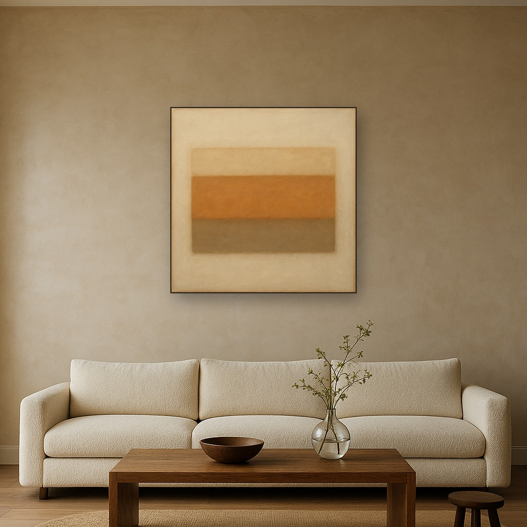 Aged Plaster & Sand Horizon No. 2 - Modern Fine Art Oil Painting - View 2