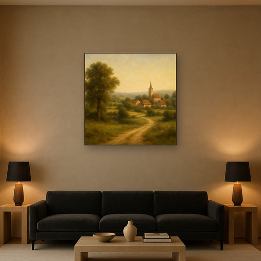 Rome Piazza Fountain in Morning Sunlight No. 19 Oil Painting - View 2