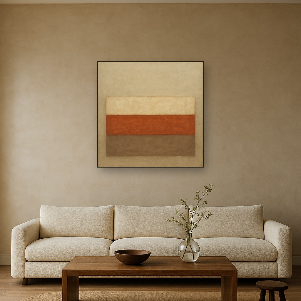 Aged Plaster & Sand Horizon No. 2 - Modern Fine Art Oil Painting - View 2