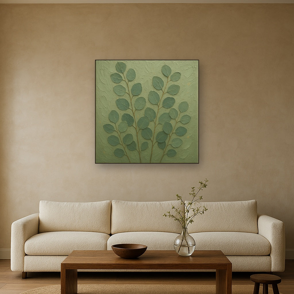 Ethereal Linen Waves Minimalist Oil Painting - View 2