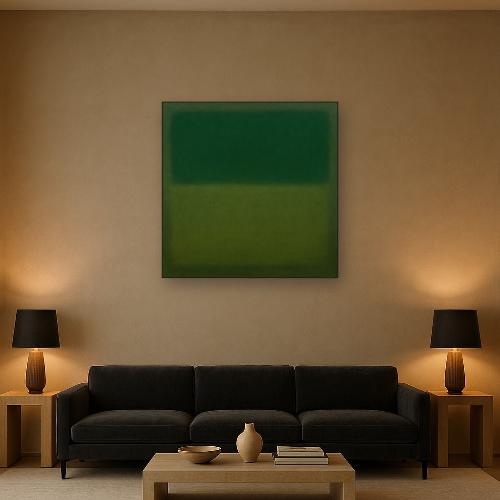 Forest Emerald & Deep Moss Contemplative Field No. 29 Oil Painting - View 2