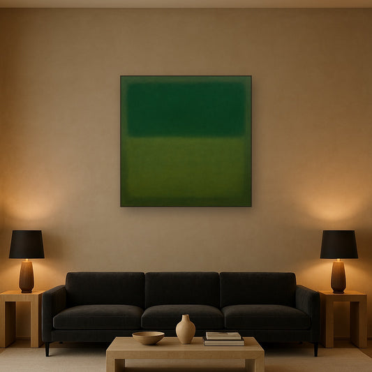 Forest Emerald & Deep Moss Contemplative Field No. 29 Oil Painting - View 2