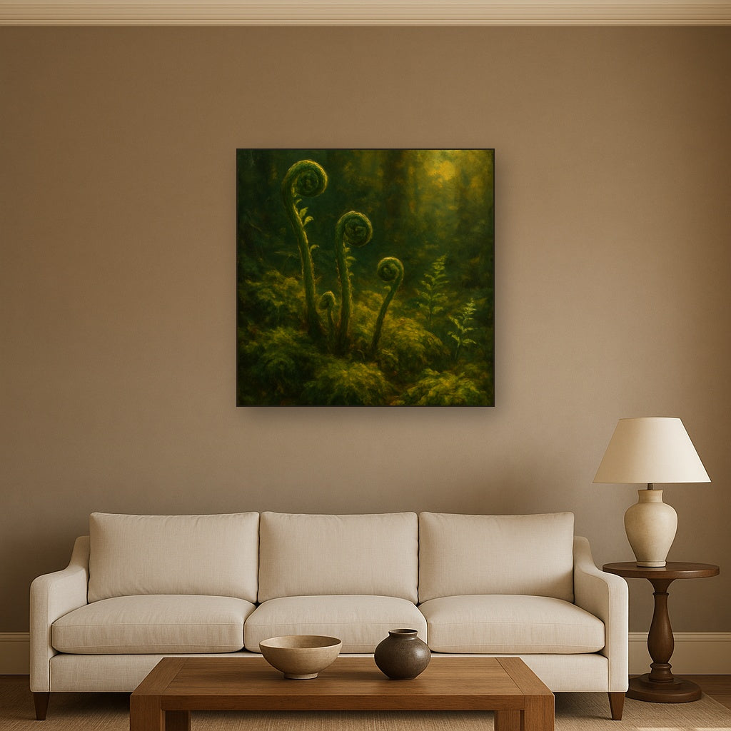 Forest Ferns & Mossy Woodland Herbarium No. 13 Fine Art Oil Painting - View 2