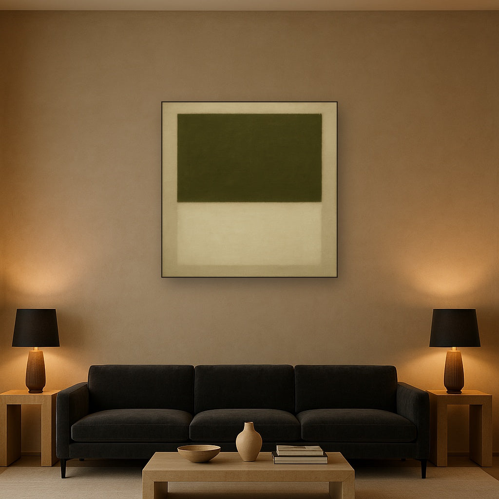 Sage Olive & Alabaster Balance No. 3 - Modern Fine Art Oil Painting - View 2