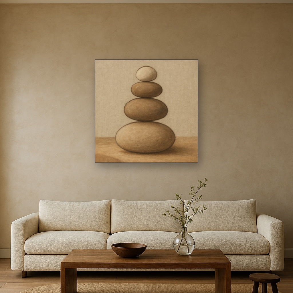 Organic Pebble Contours No. 3 - Modern Fine Art Oil Painting - View 2