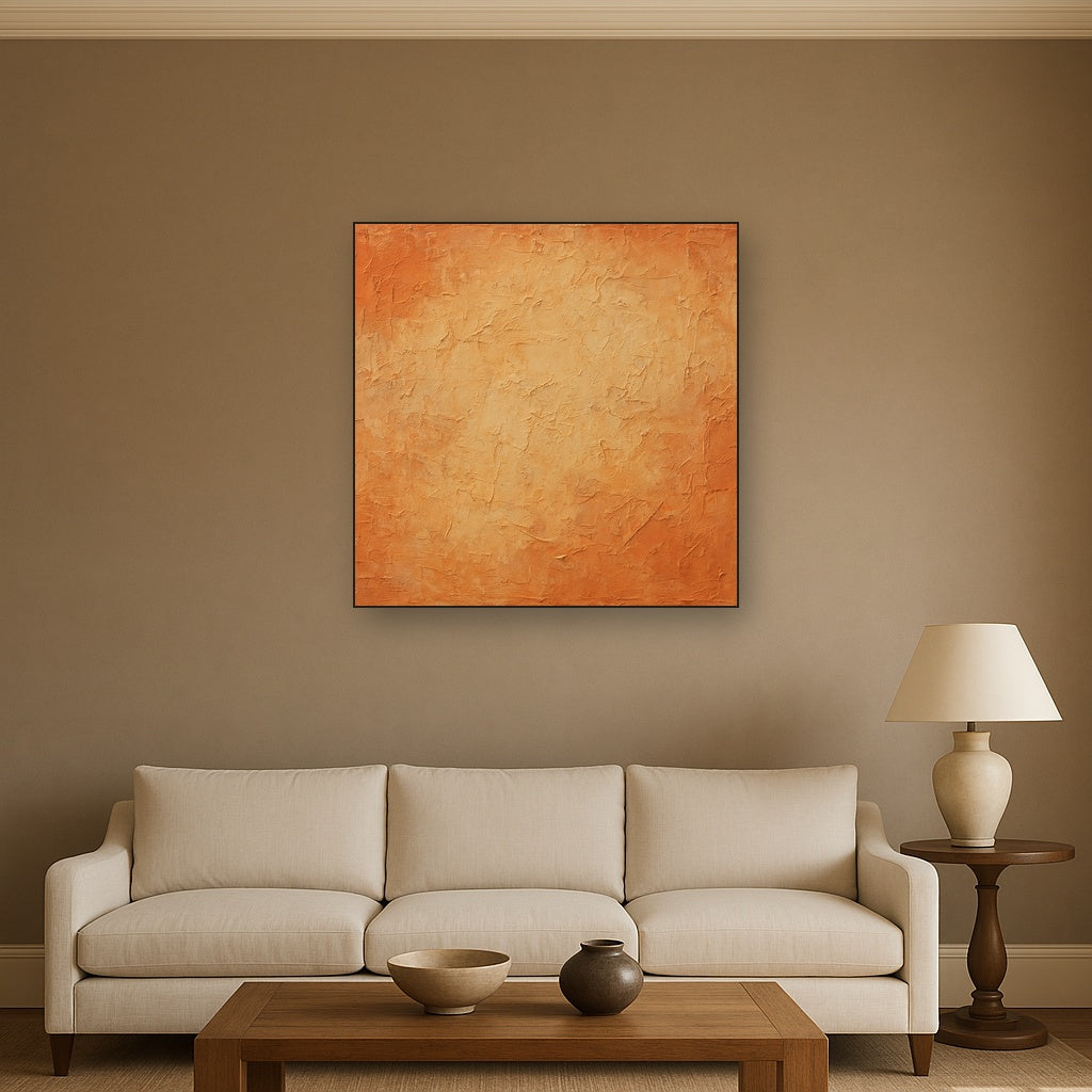 Rustic Terracotta Facade Textured Oil Painting - View 2