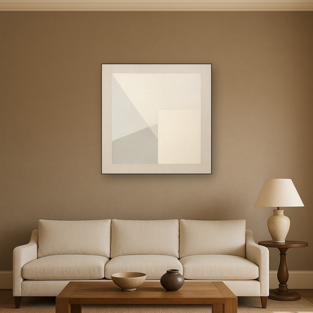 Architectural Stucco Geometry No. 3 - Modern Fine Art Oil Painting - View 2