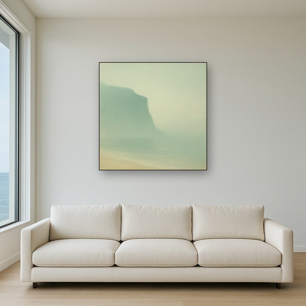 Solitary Headland in Fog No. 9 - Modern Fine Art Oil Painting - View 2