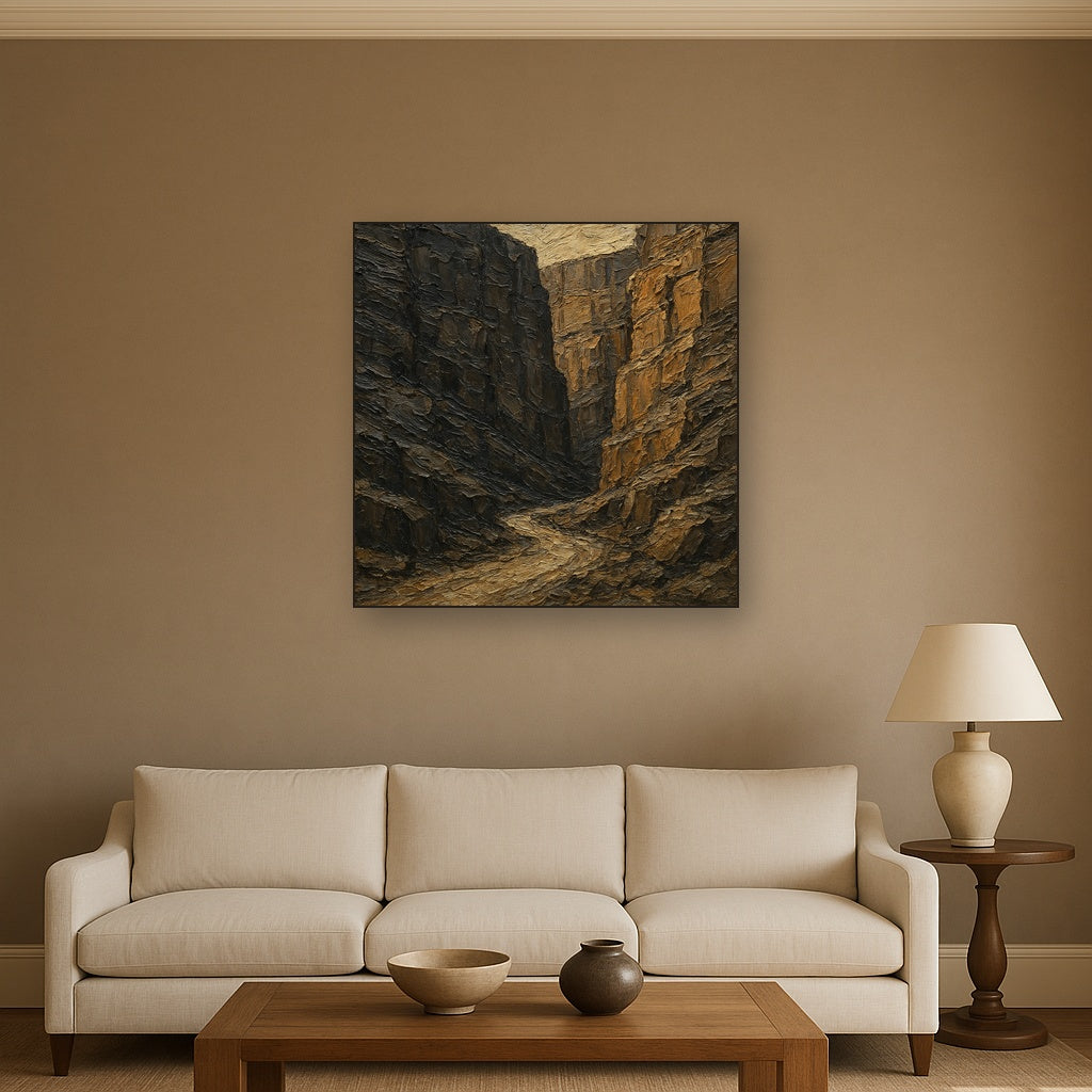 Basalt Canyon Knife Texture Oil Painting - View 2