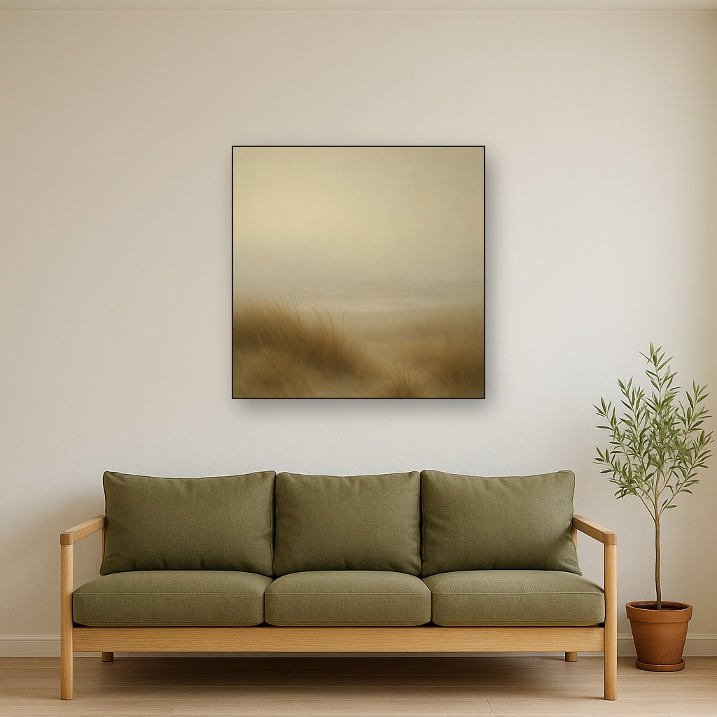 Silent Dune Grass in November Sea Fog No. 15 Oil Painting - View 2