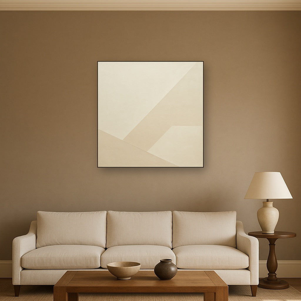 Architectural Stucco Geometry No. 3 - Modern Fine Art Oil Painting - View 2