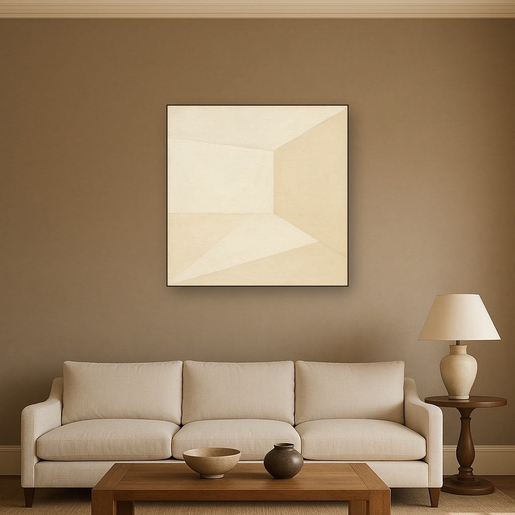 Architectural Stucco Geometry No. 3 - Modern Fine Art Oil Painting - View 2
