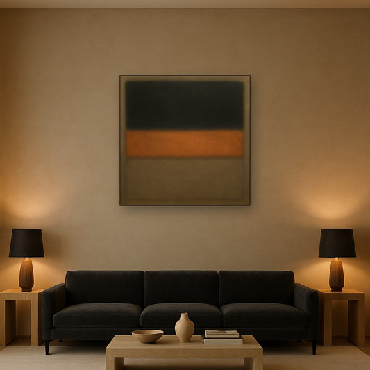 Charcoal Slate & Burnished Copper Horizon No. 29 Oil Painting - View 2