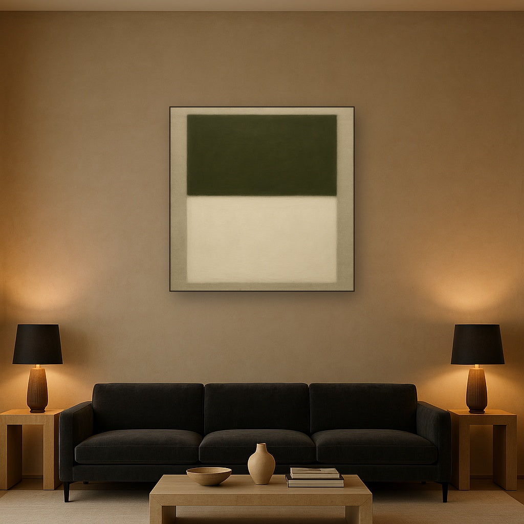 Sage Olive & Alabaster Balance No. 3 - Modern Fine Art Oil Painting - View 2