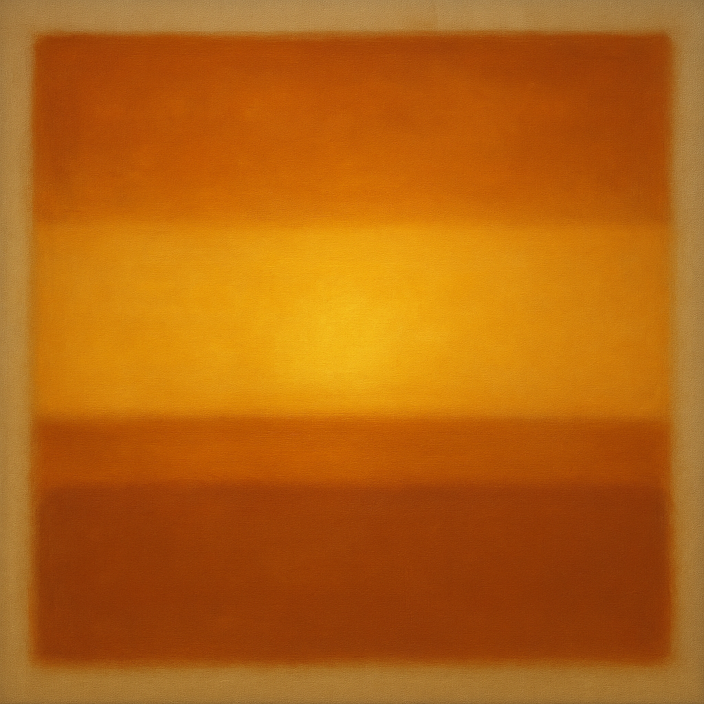 Warm Amber & Raw Sienna Sunset Meditation No. 28 Oil Painting - View 1