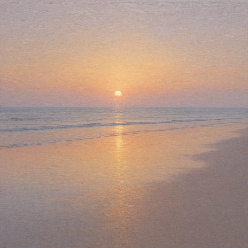 Golden Hour Surf Reflection No. 8 - Modern Fine Art Oil Painting - View 1
