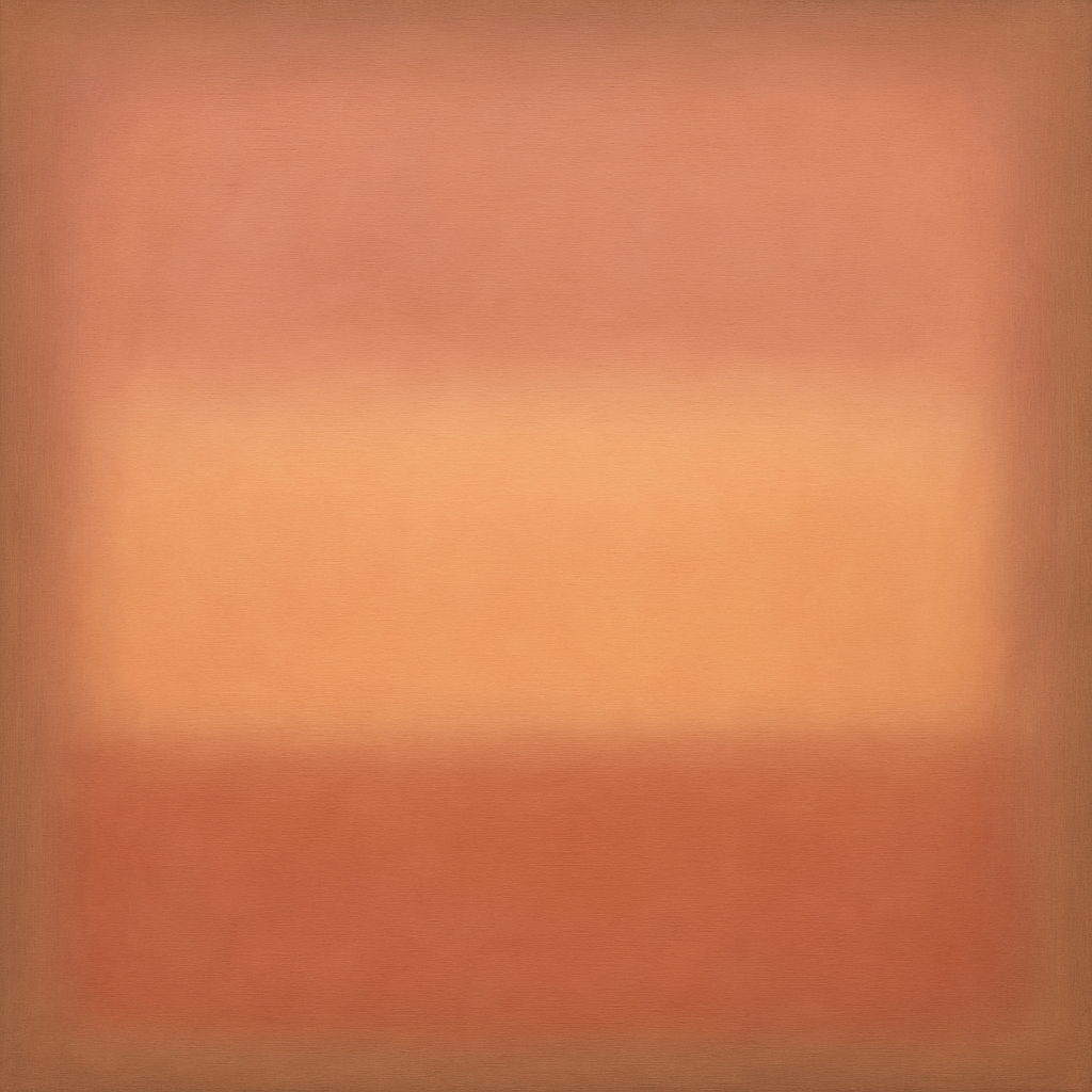 Blush Rose & Dusky Terracotta Ambient Glow No. 17 Oil Painting - View 1