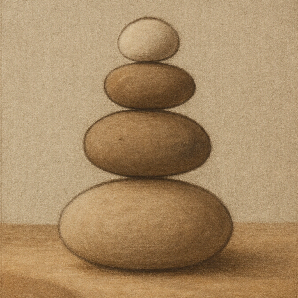 Organic Pebble Contours No. 3 - Modern Fine Art Oil Painting - View 1