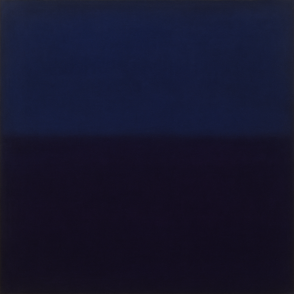 Deep Indigo & Midnight Plum Ambient Field No. 23 Oil Painting - View 1